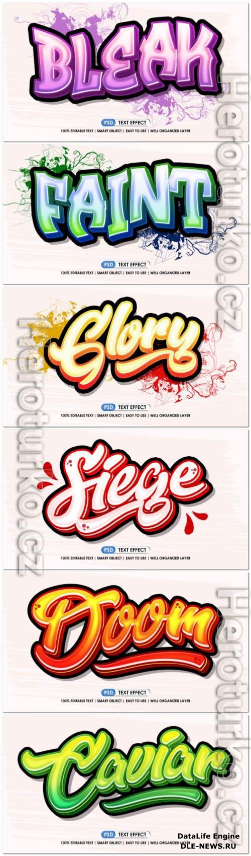 Psd style text effect editable design set vol 228