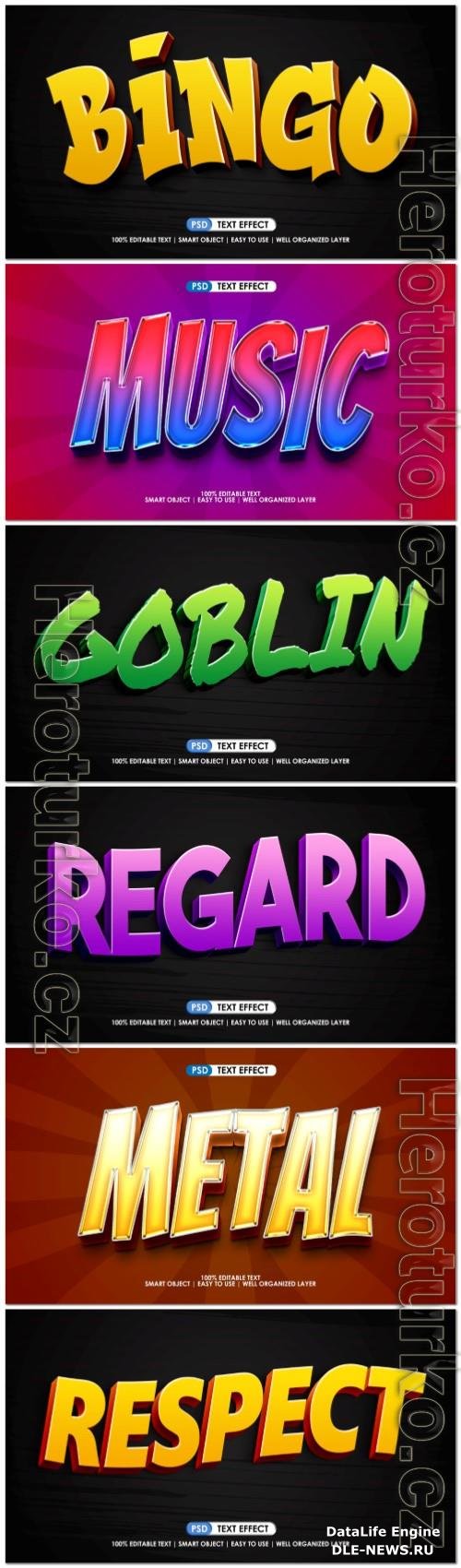 Psd style text effect editable design set vol 225