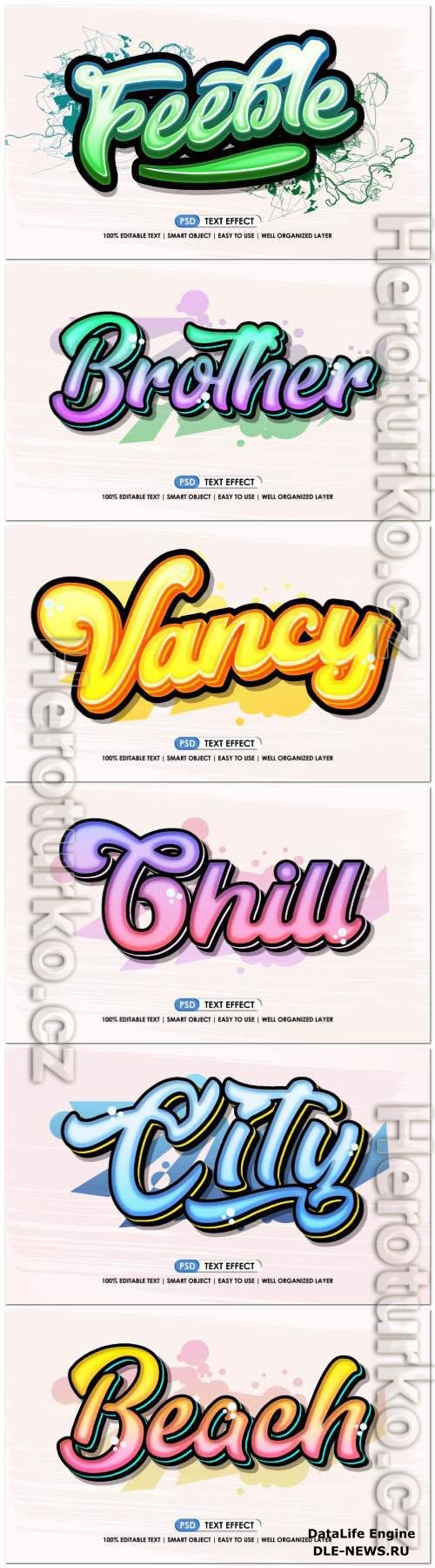 Psd style text effect editable design set vol 223