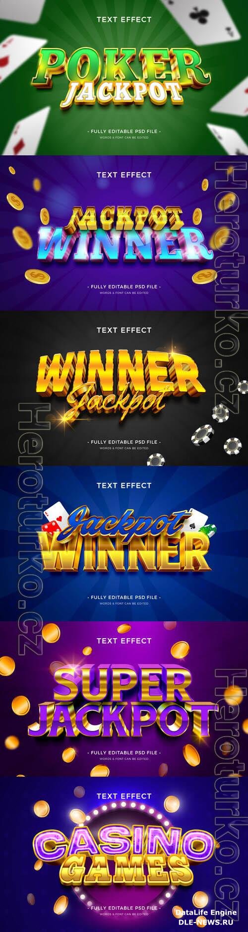 PSD casino text effect