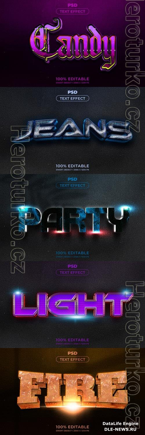 Psd style text effect editable template set vol 260