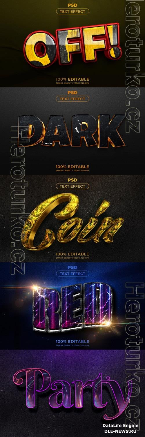 Psd style text effect editable template set vol 259