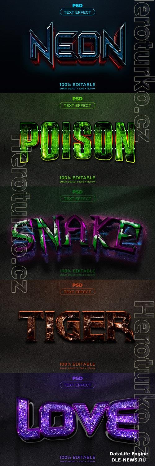 Psd style text effect editable template set vol 255