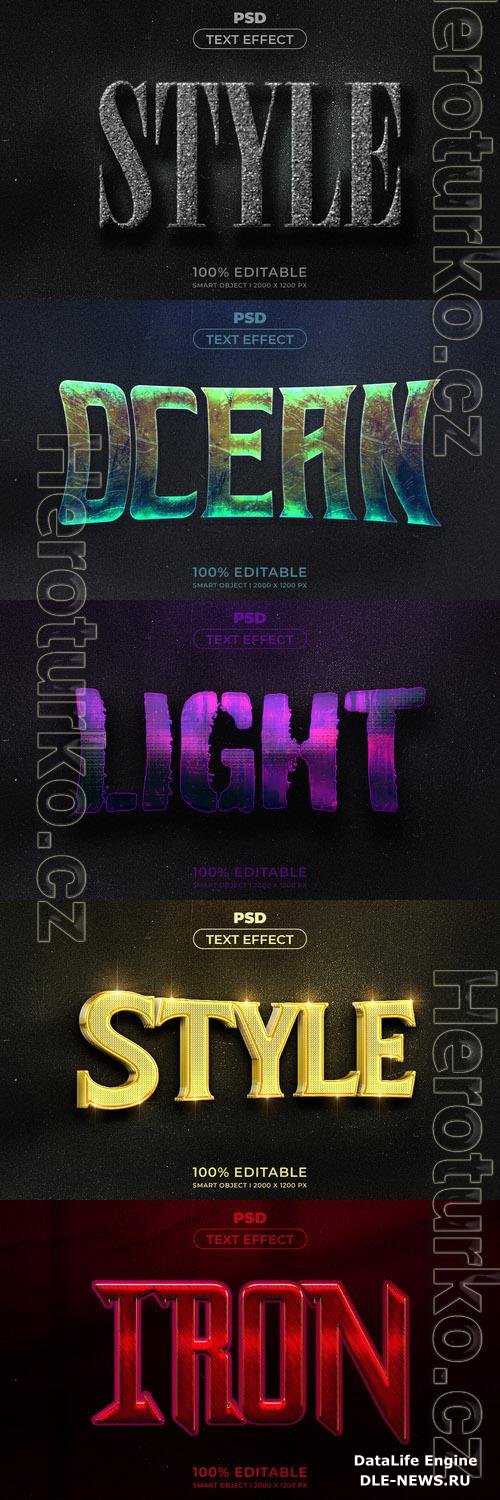 Psd style text effect editable template set vol 252