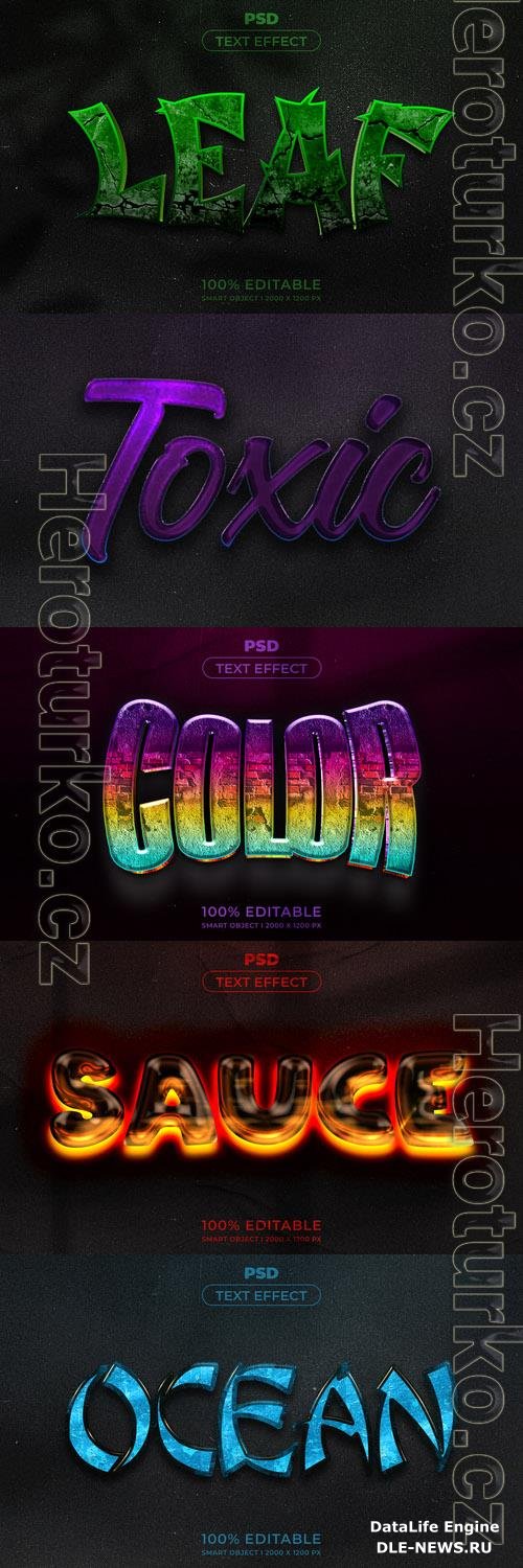 Psd style text effect editable template set vol 250