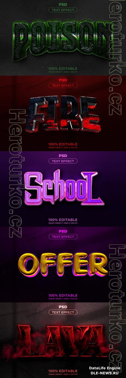 Psd style text effect editable template set vol 248