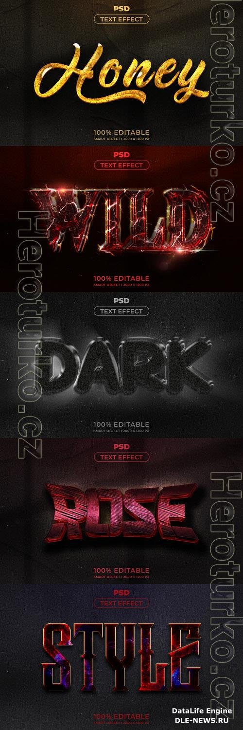 Psd style text effect editable template set vol 247