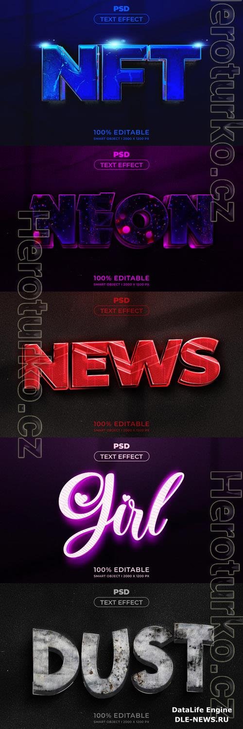 Psd style text effect editable template set vol 246