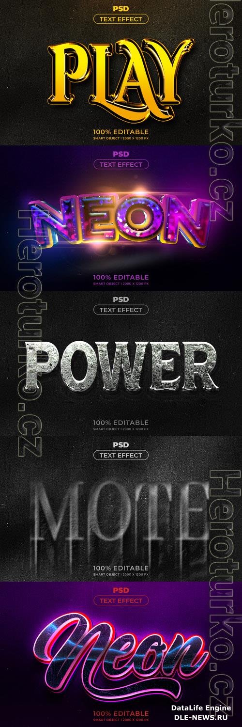 Psd style text effect editable template set vol 245