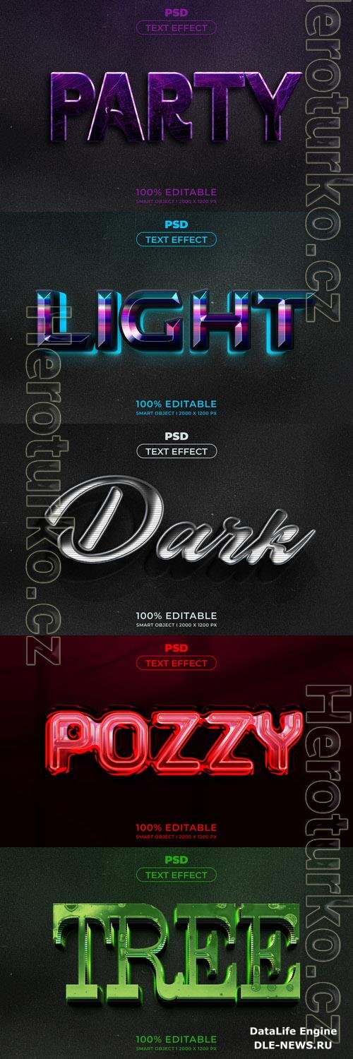 Psd style text effect editable template set vol 244