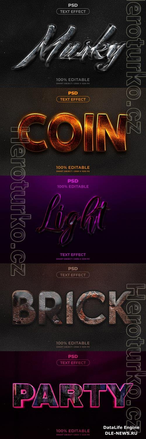 Psd style text effect editable template set vol 242