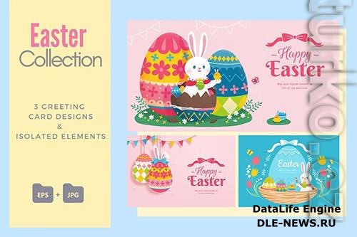 Happy Easter Greeting Card Collection Beautiful Design