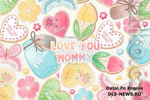 Love you mom design png