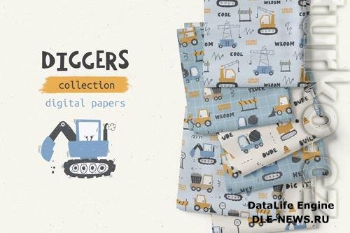 Diggers Collection - Baby Digital Papers