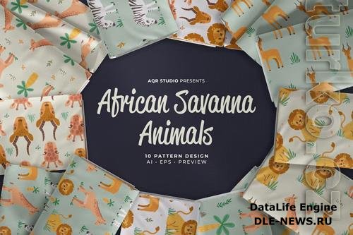 African Savanna Animals - Seamless Pattern Design