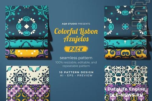 Colorful Lisbon Azujelos - Seamless Pattern Design
 Collection