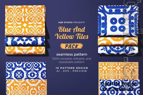 Blue And Yellow Tiles - Seamless Pattern Design
 Collection
