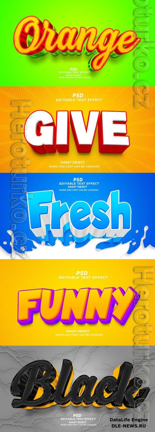 Psd style text effect editable set vol 271