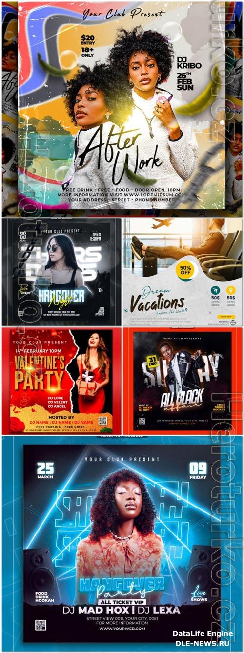 Flyer social media post, psd banner design
 set vol 91