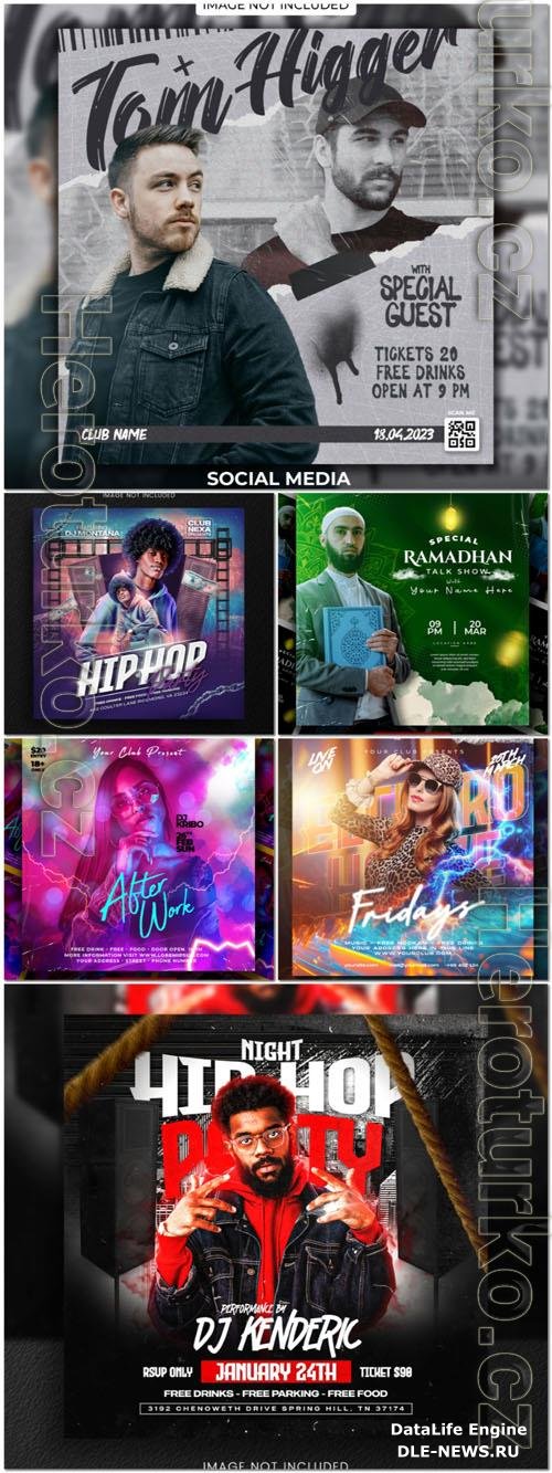 Flyer social media post, psd banner design
 set vol 89