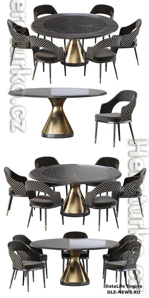 Stainless Steel Chair and Dolly Tonin Casa table