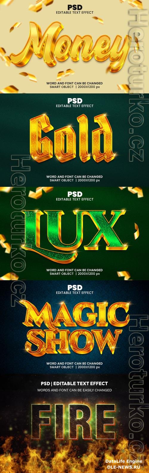 Psd style text effect editable set vol 281