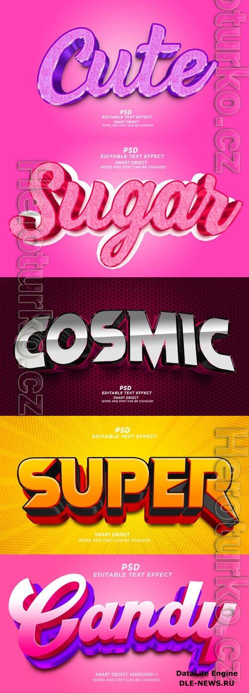 Psd style text effect editable set vol 278