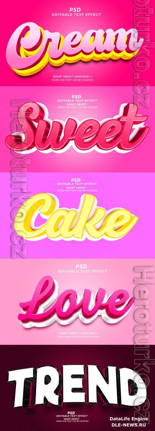 Psd style text effect editable set vol 277