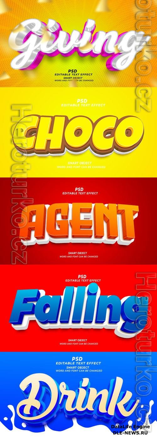 Psd style text effect editable set vol 276