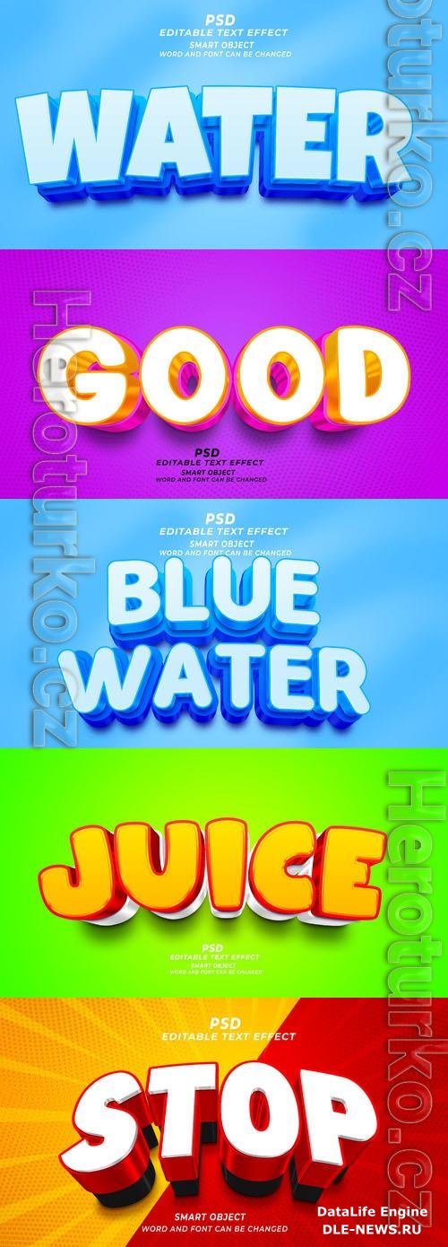 Psd style text effect editable set vol 275