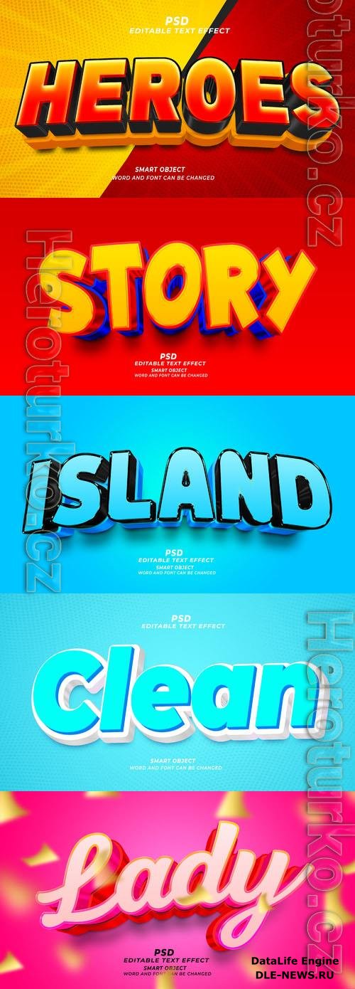 Psd style text effect editable set vol 274