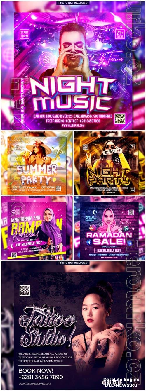 Flyer social media post, psd banner set vol 93