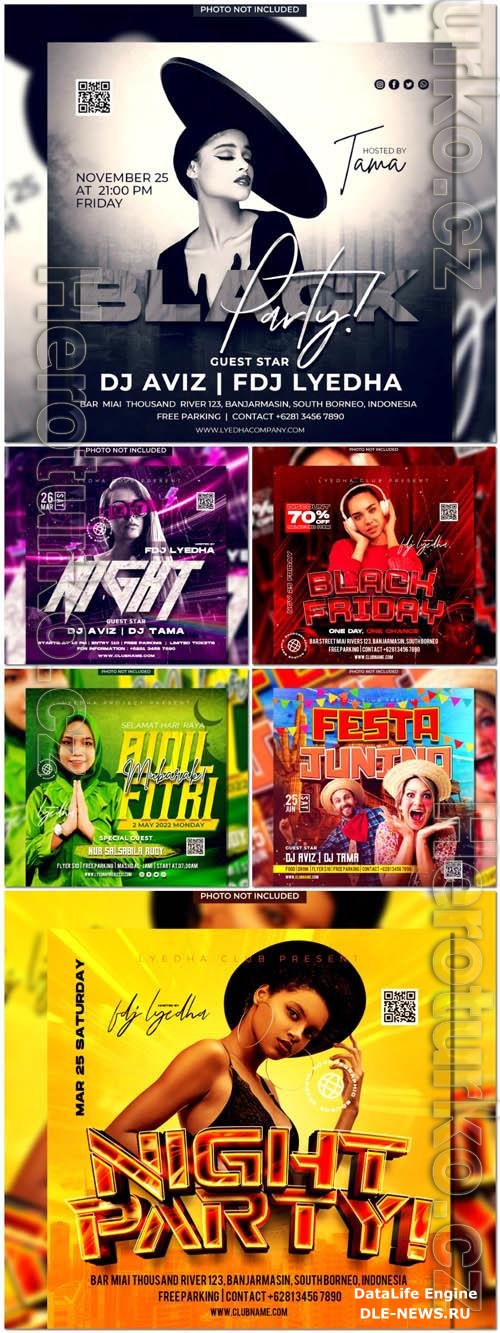 Flyer social media post, psd banner set vol 102