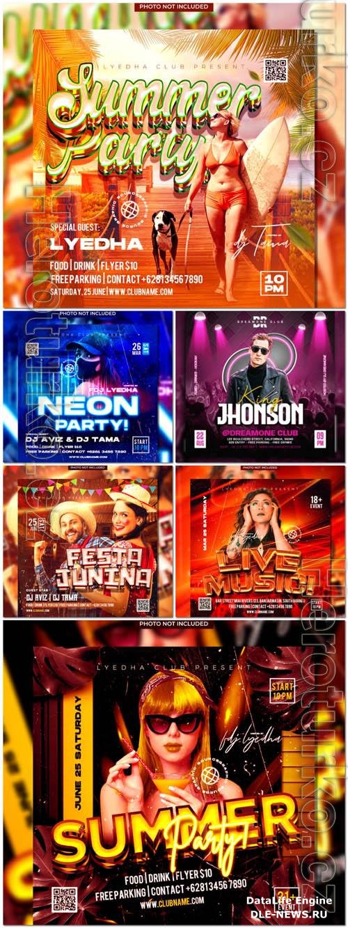 Flyer social media post, psd banner set vol 99