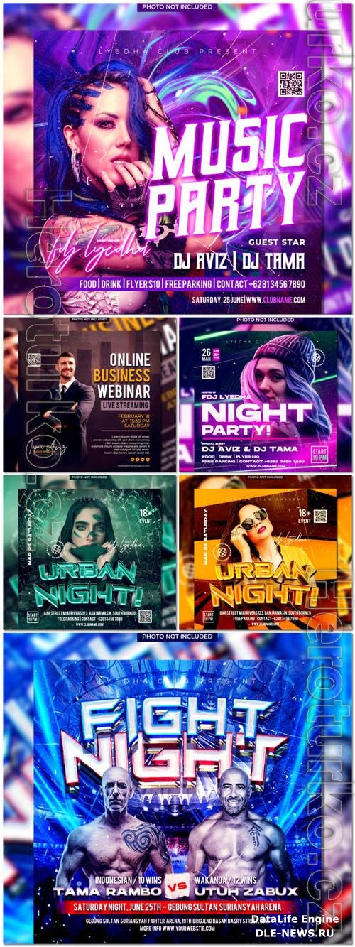 Flyer social media post, psd banner set vol 97