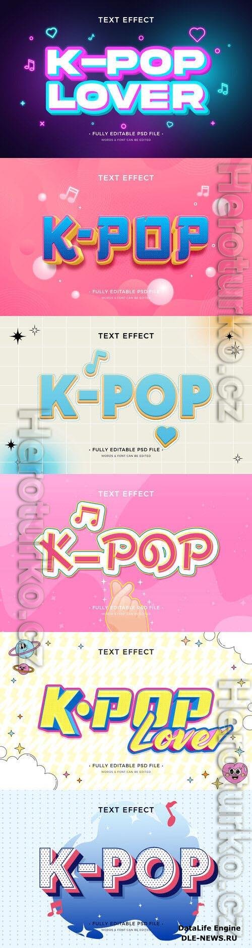 PSD k-pop text effect template set