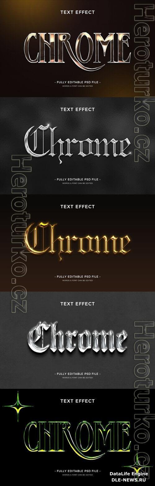 PSD chrome text effect template set