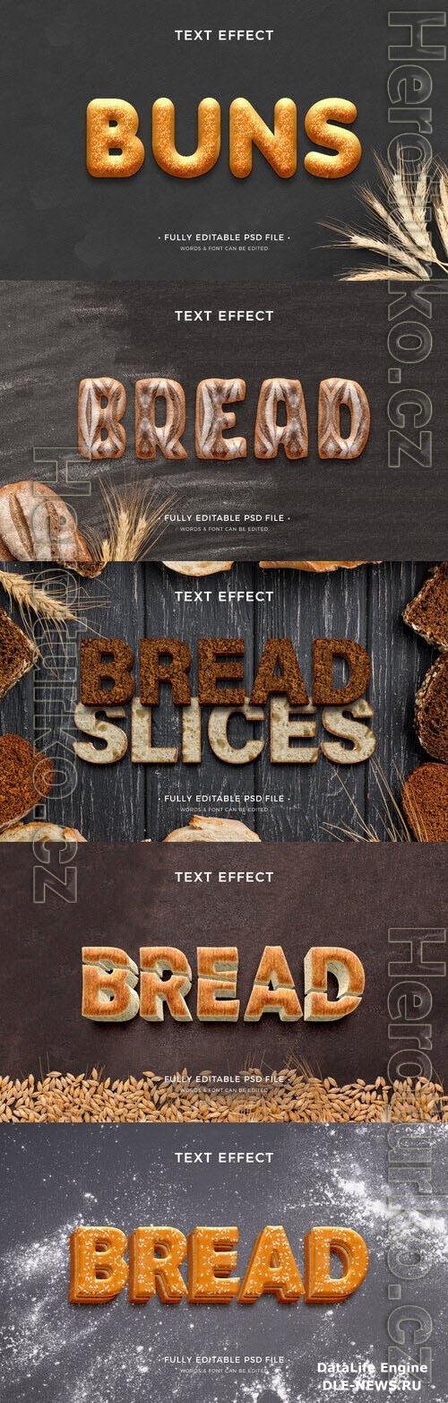 PSD bakery text effect template set