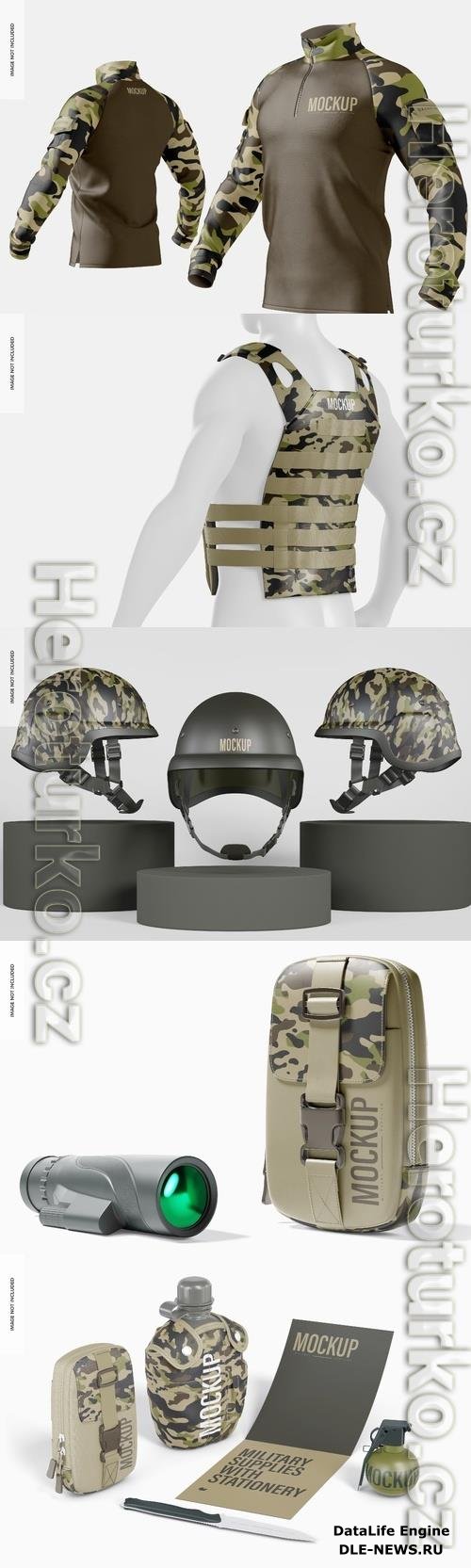 Military tactical psd template mockup design