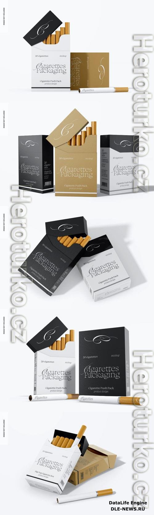 Cigarette push pack psd template mockup design