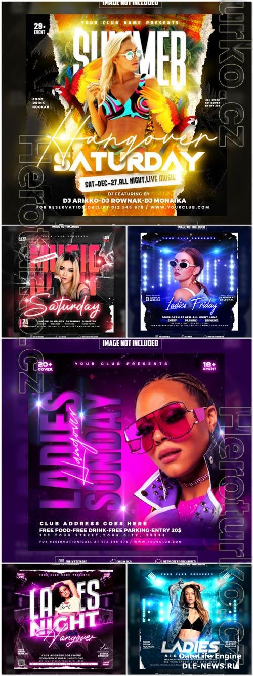 Flyer social media post, psd banner design
 set vol 136