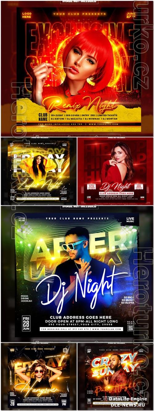 Flyer social media post, psd banner design
 set vol 134