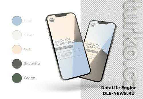 PSD mobile phone isolated on white mockup