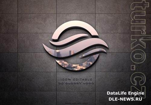 PSD metal luxure logo with 3d effect reflection