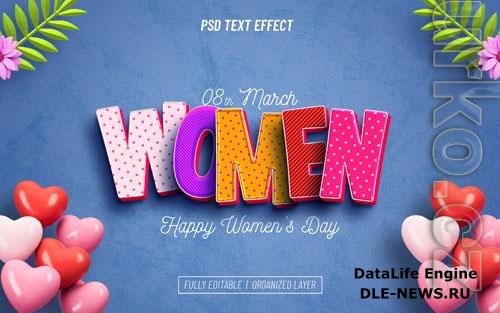 Womens day premium text effect psd design