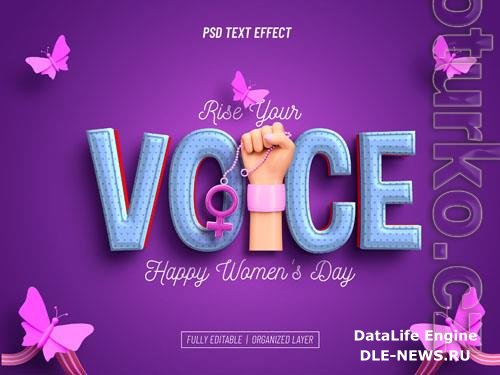 Voice, womens day psd text effect design