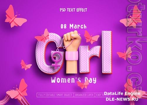 PSD womens day premium text effect design