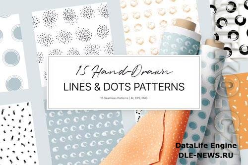 Hand-Drawn Lines & Dots Patterns Pack