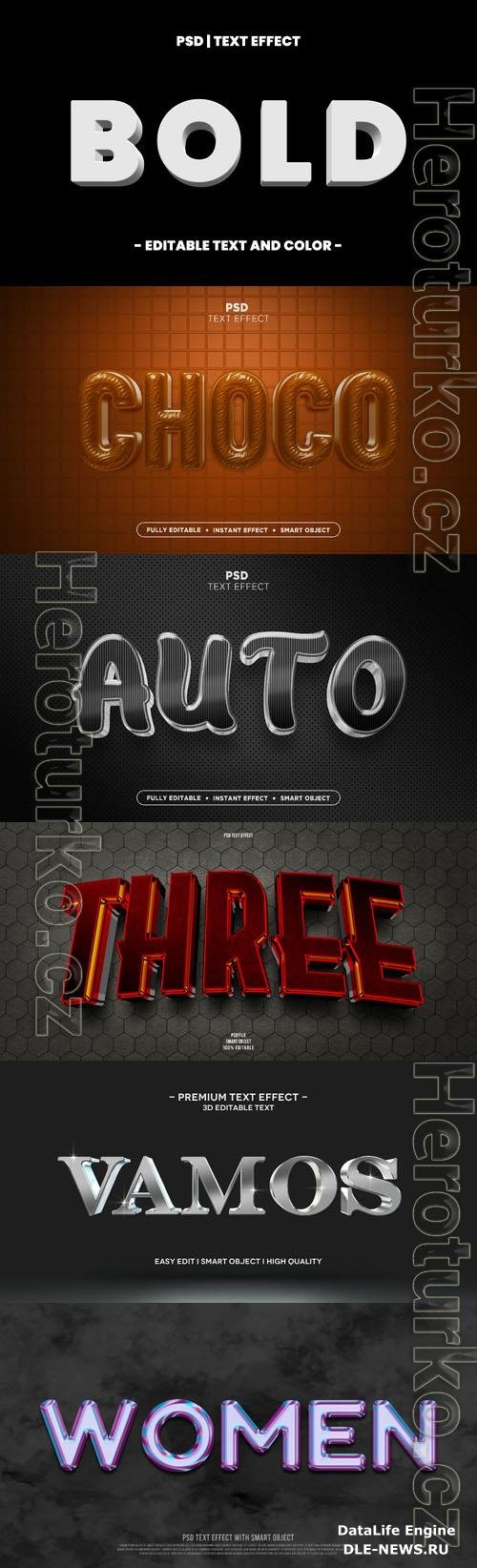 Psd style text effect editable set vol 302