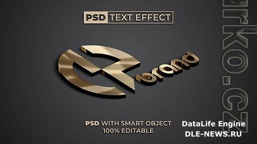 Logo gold text effect mockup psd